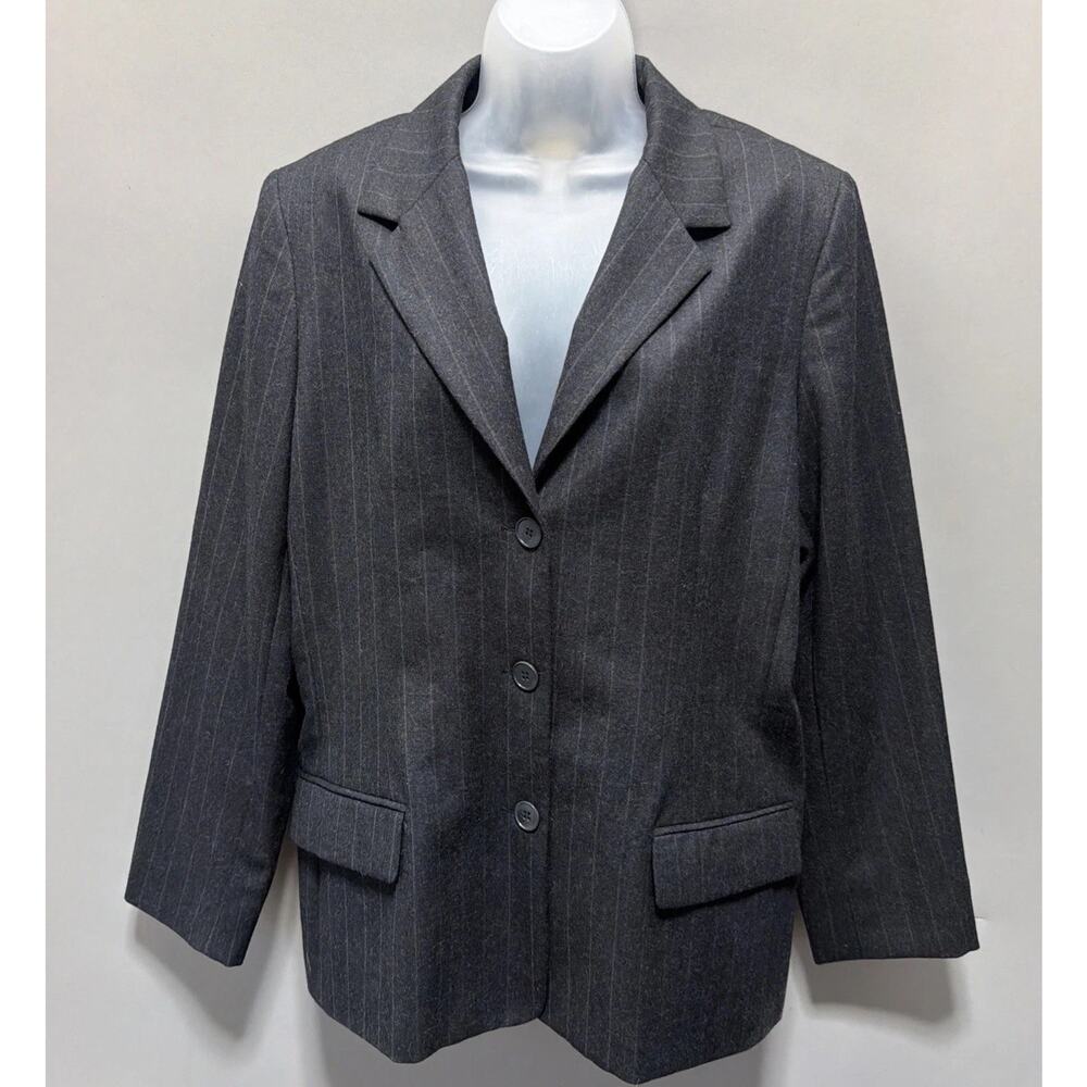 VTG 80s Neiman Marcus 100% Wool Blazer Jacket 3 Button Womens Sz 16 Made In USA